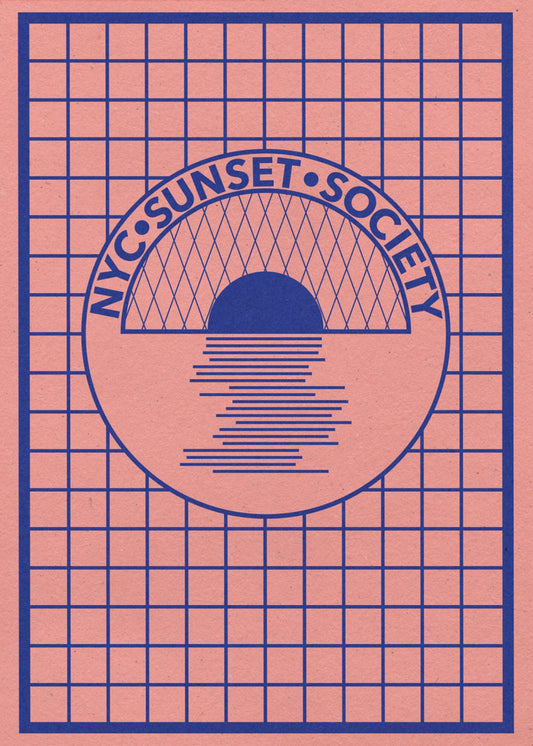 Nyc Sunset Society Blue | Canvas