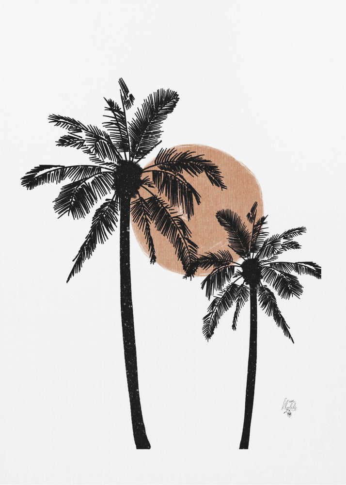 White Background Palm Trees Erum Khalili.png | Poster