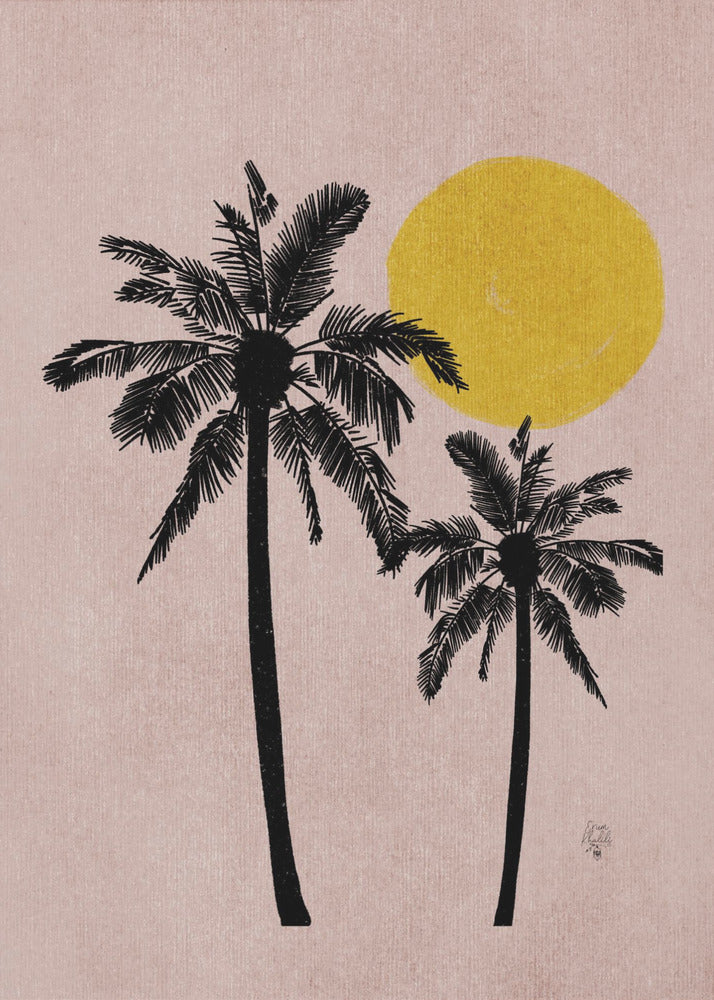 Pink Bg Palm Tree Erum Khalili.png | Canvas