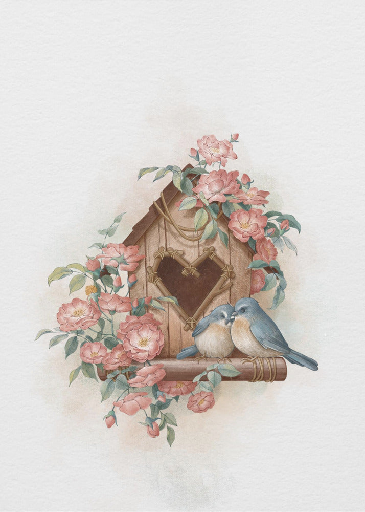 Bird House and rose | Poster