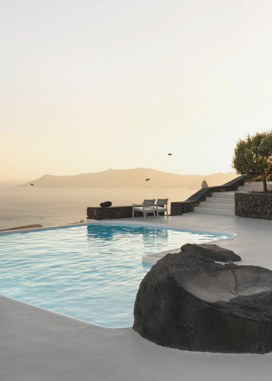 Birds Flying Over Swimming Pool | Canvas