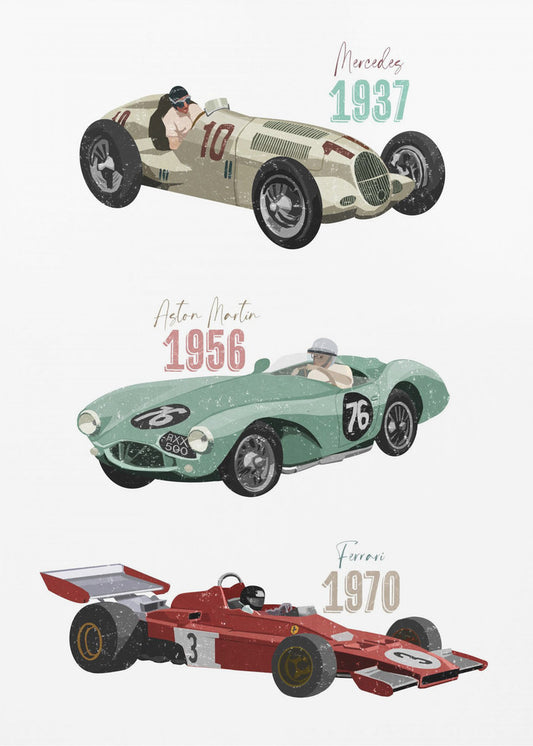 Vintage Racecars | Poster