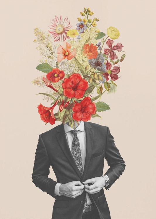 Man In Red Flowers | Poster
