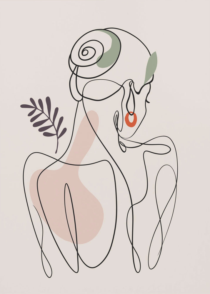 Serene Line Embrace | Canvas