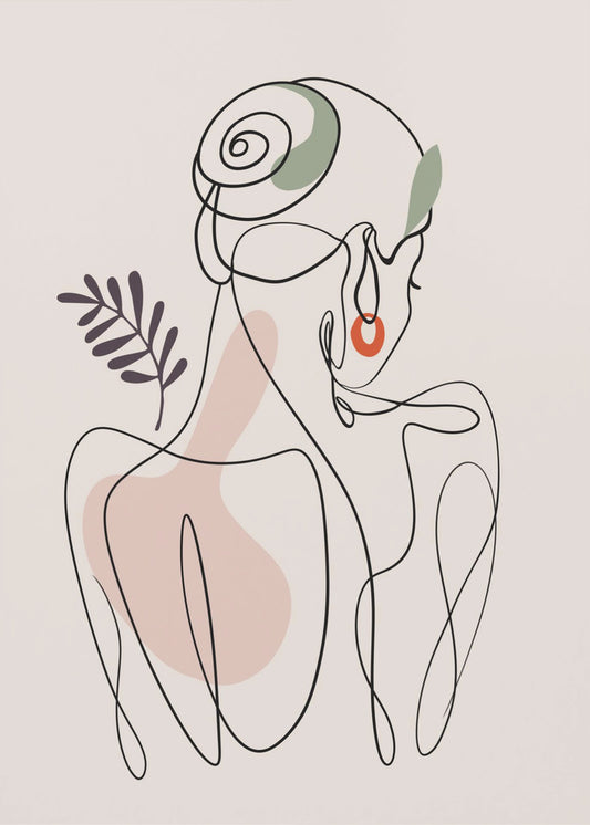 Serene Line Embrace | Canvas