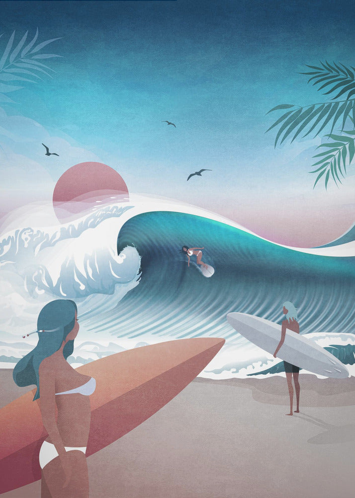 Sunset Surfing Scene | Poster