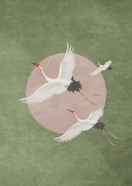 Cranes in Flight | Canvas