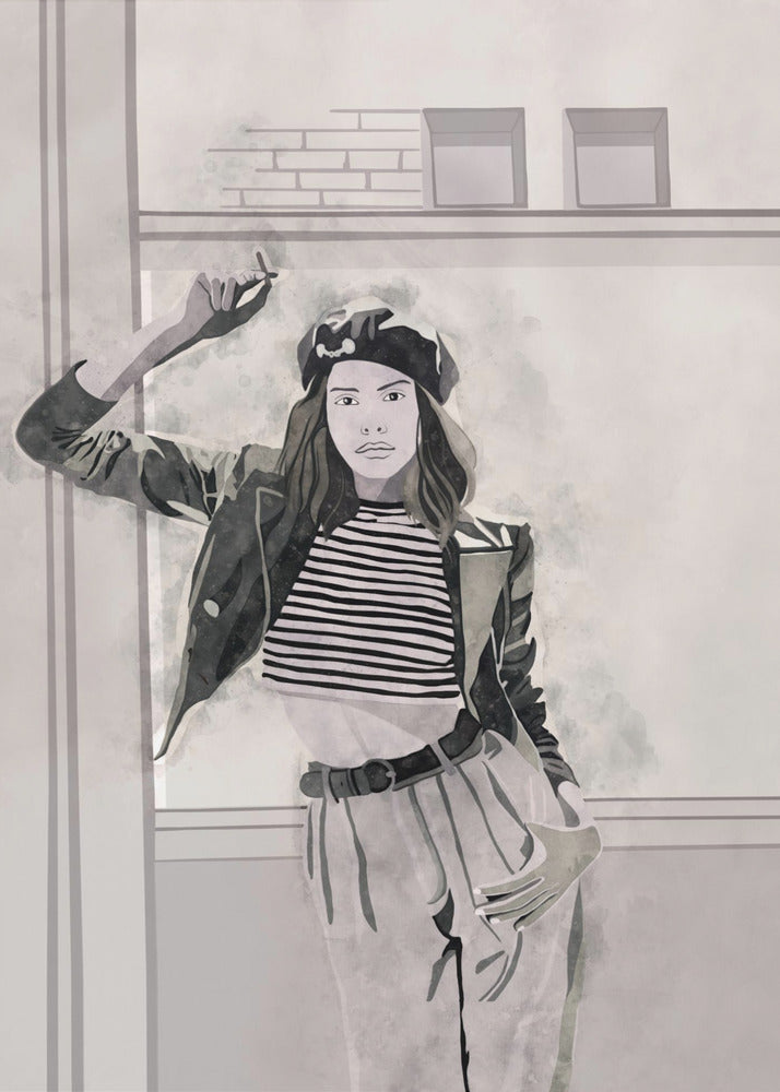 Smoking Woman 4x5 Print By Bohonewart | Poster