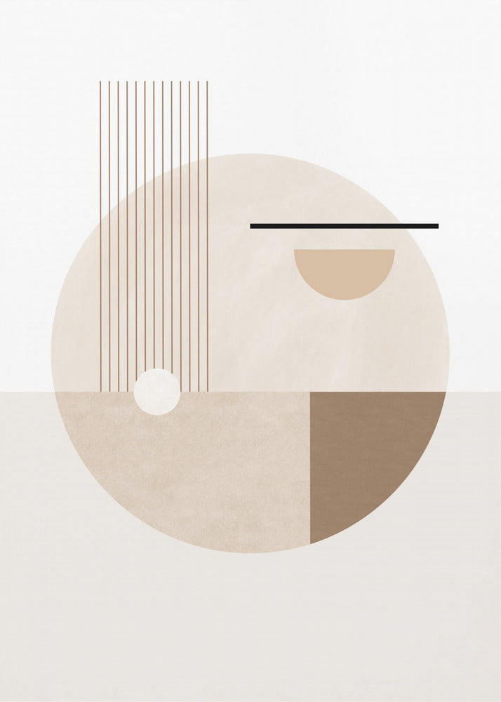 Neutral Semicircles Poster | Canvas