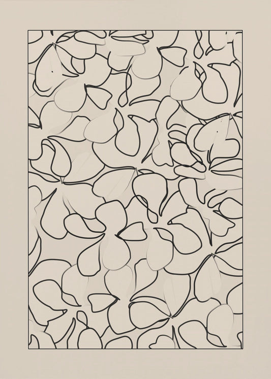 Seamless Pattern of Outlined Flowers | Canvas