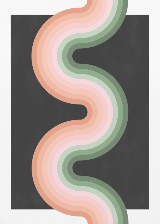 Wavy Pattern With Layered Pastel Tones | Poster