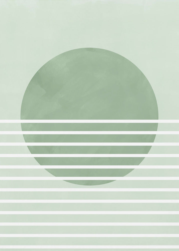 Green Horizon Lines | Canvas