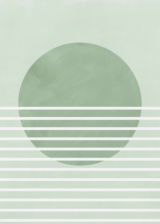 Green Horizon Lines | Canvas