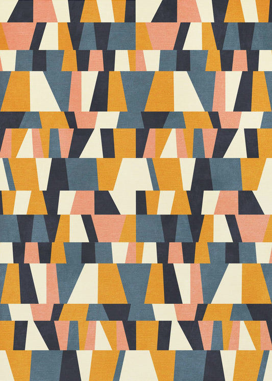 Rainbow Plus Shapes  Blue Mustard14 | Canvas