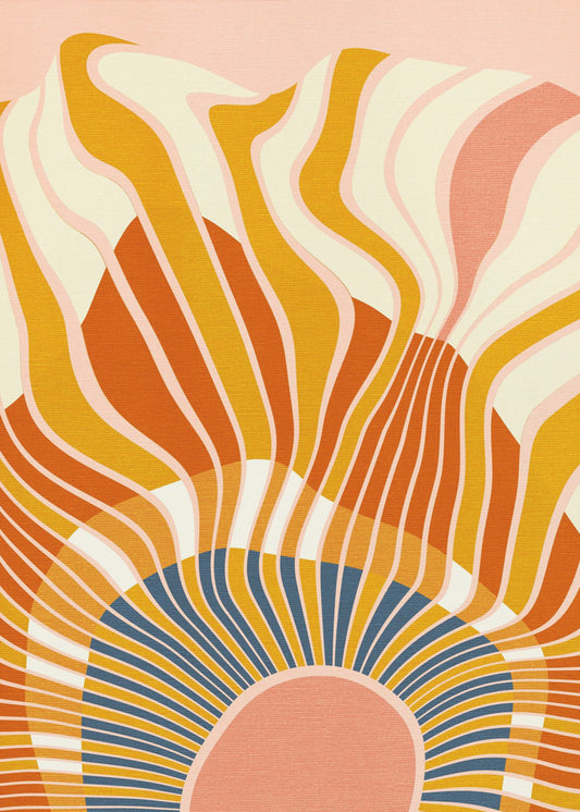 Rainbow Plus Shapes  Blue Mustard12 | Canvas