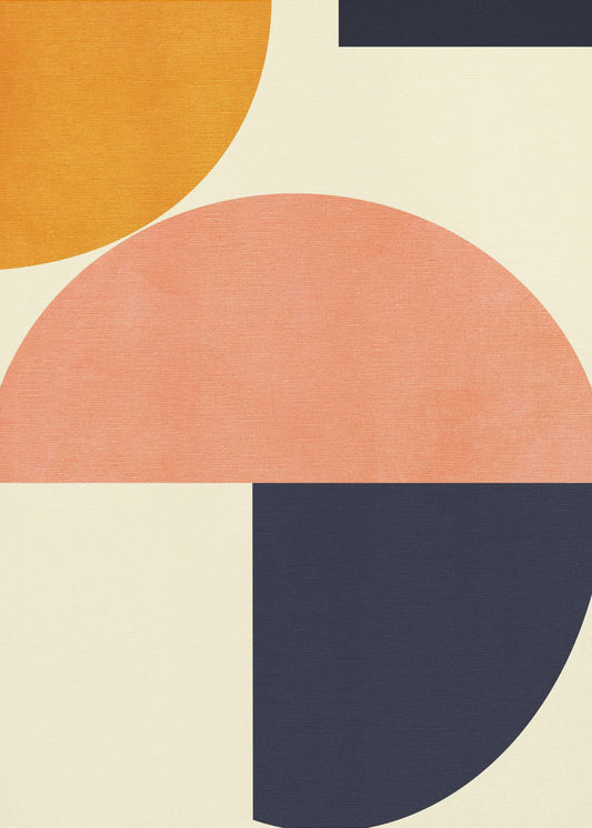 Rainbow Plus Shapes  Blue Mustard2 | Canvas