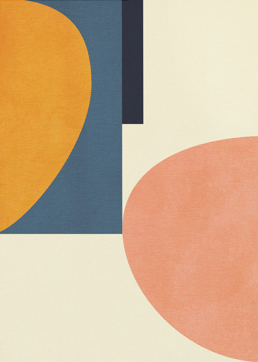 Rainbow Plus Shapes  Blue Mustard1 | Canvas