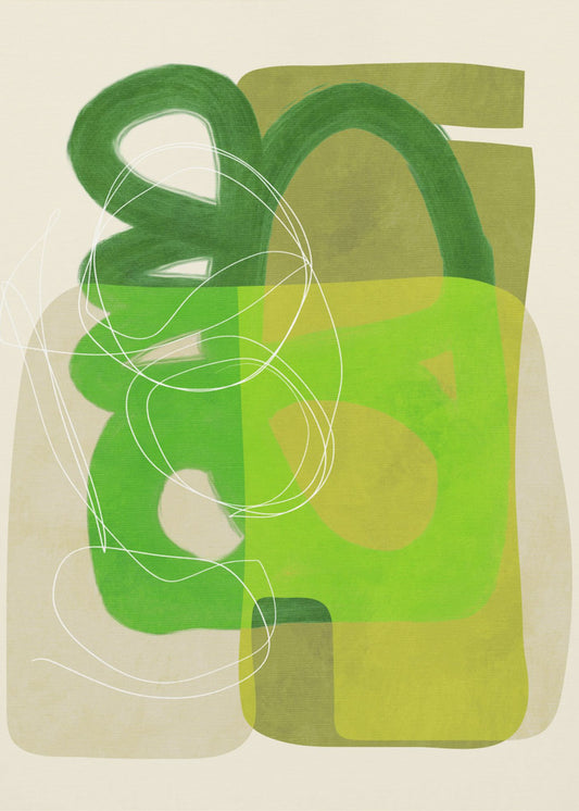 Painted Lines Green Tan 4 Kopie | Canvas