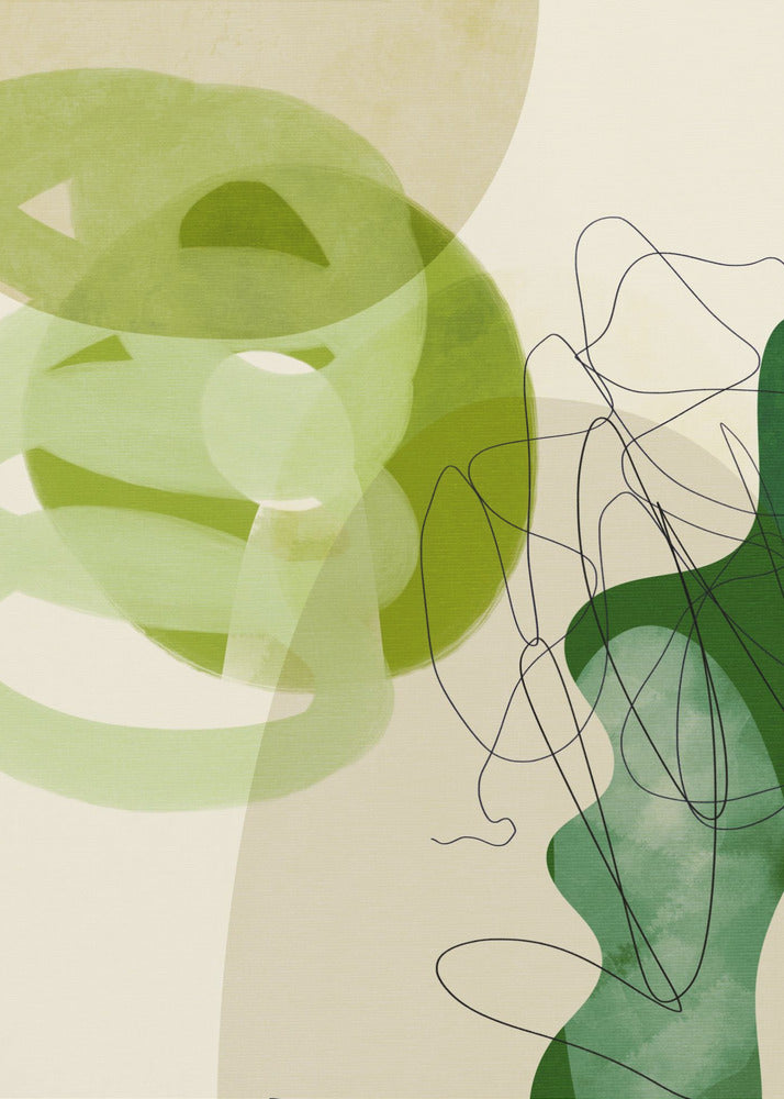 Painted Lines Green Tan 3 Kopie | Canvas