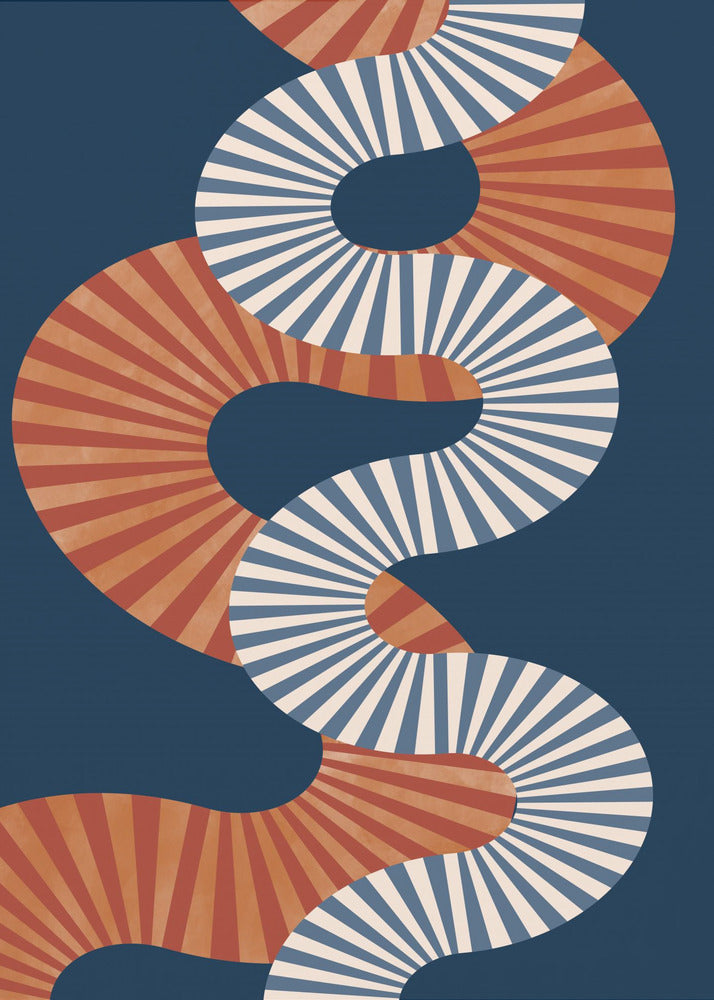 Winding Pattern In Retro Colors | Poster