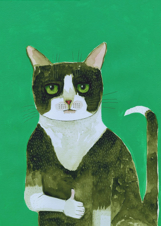 Tuxedo Cat Thumbs Up | Poster
