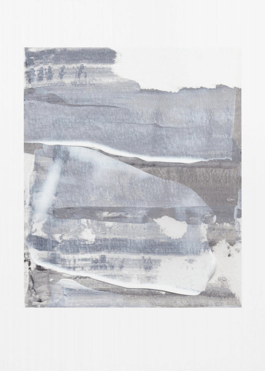 Gray and White Brushstrokes | Poster