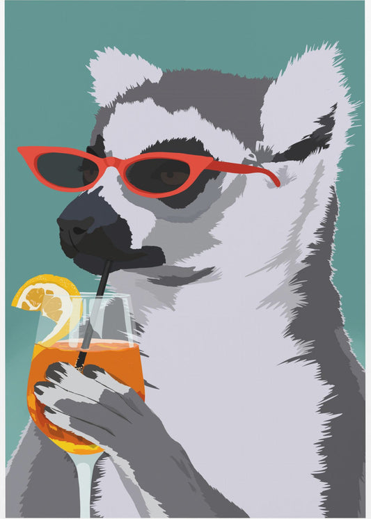 Jugdy Lemur with Drink | Canvas