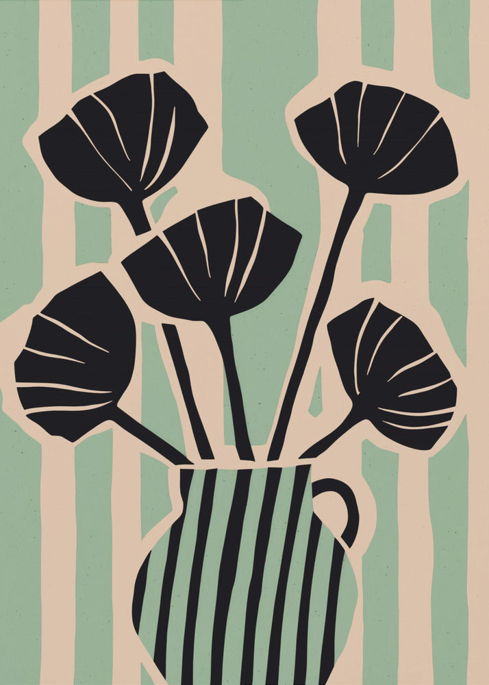 Striped Blooms Vase | Canvas