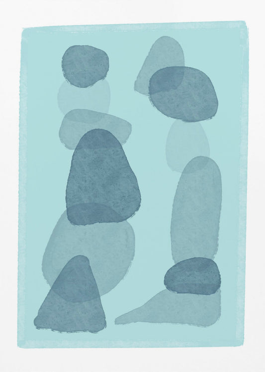 watercolour spots blue abstract minimal modern art | Poster