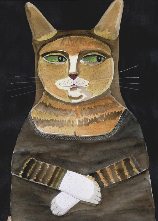 Mona Lisa Cat Funny Cat Humour Ginger Orange Cat | Canvas