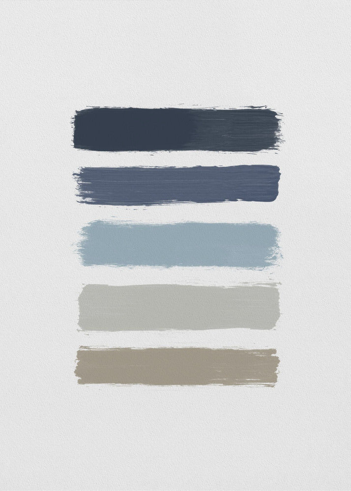 Blue & Taupe Stripes | Poster