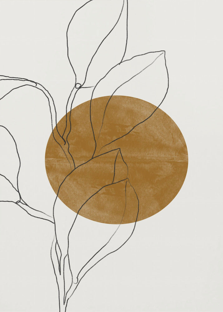Earthy Line Leaves | Canvas
