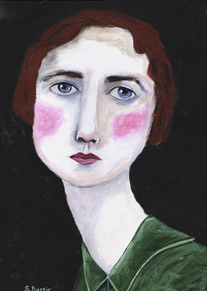 Vintage Woman with pink cheeks | Canvas