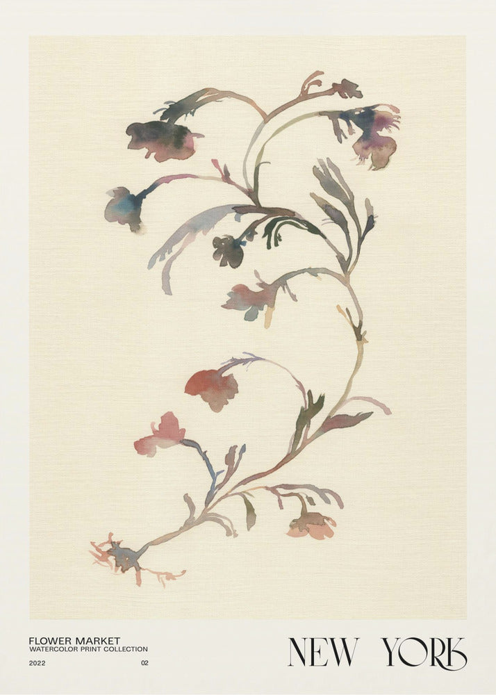 Watercolor print collection. Flower market - New York | Canvas