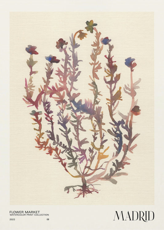 Watercolor print collection. Flower market - Madrid | Canvas