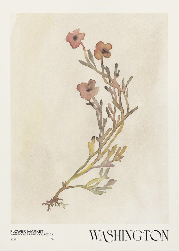 Watercolor print collection. Flower market - Washington | Canvas