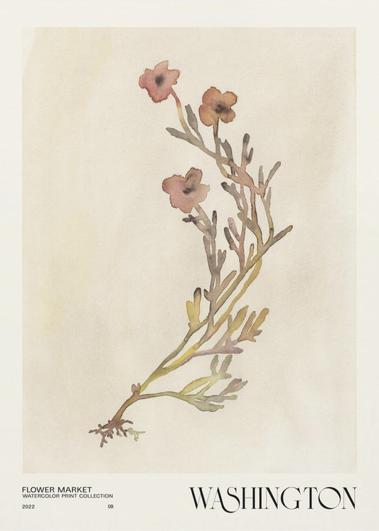 Watercolor print collection. Flower market - Washington | Canvas