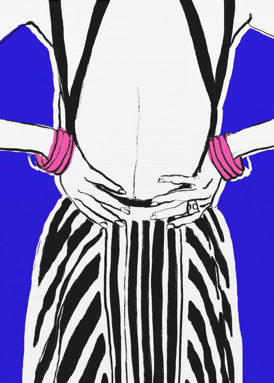 Bold Stripes, Blue Background | Canvas