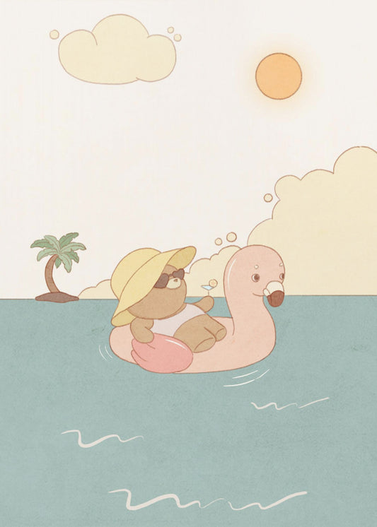 Bear On Summer Beach | Canvas