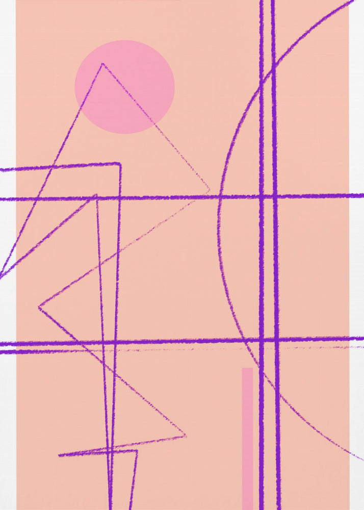 Pink Geometric Dance | Canvas