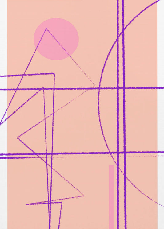 Pink Geometric Dance | Canvas