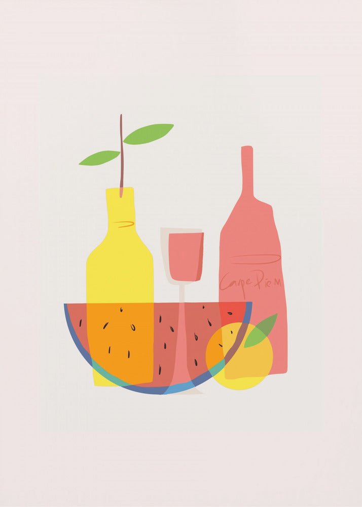 Still Life With Wine and Bottles | Poster