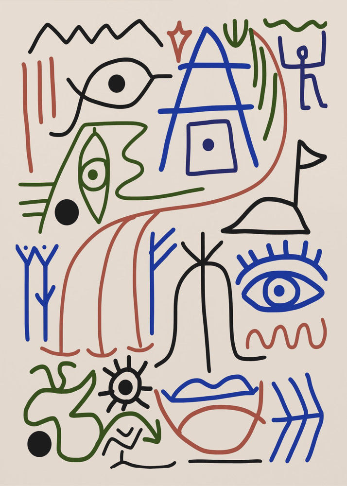 Line Art Bizarre Ancient Symbol | Poster