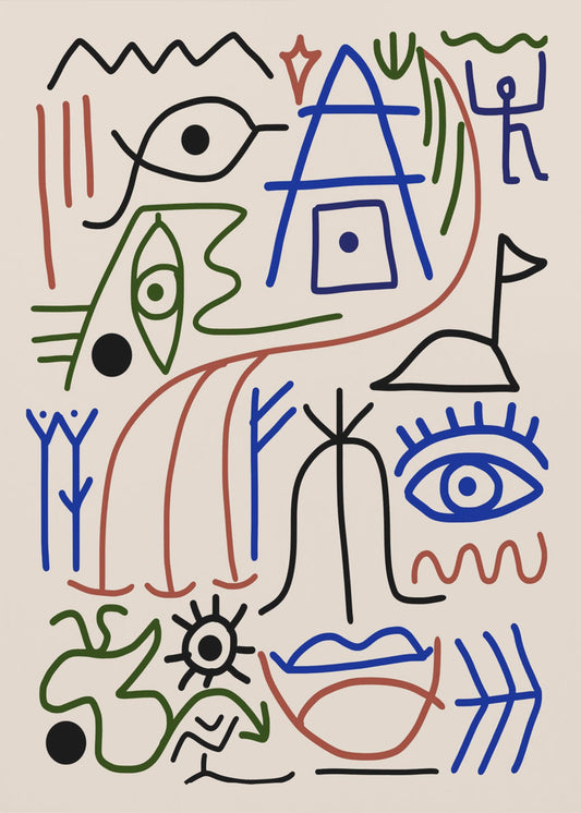Line Art Bizarre Ancient Symbol | Poster