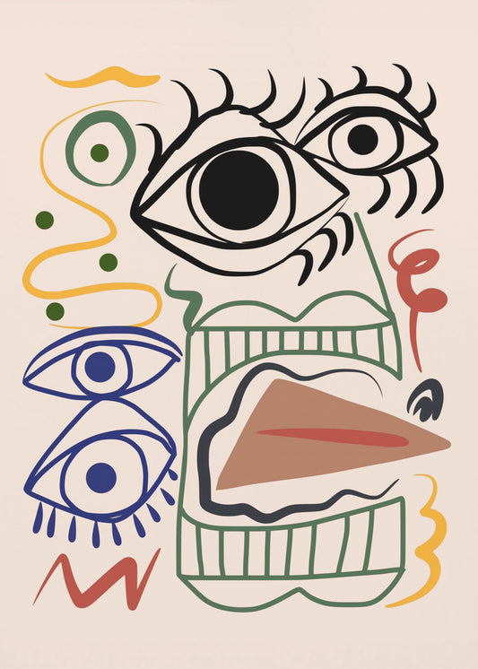 Line Art Bizarre Totem | Poster