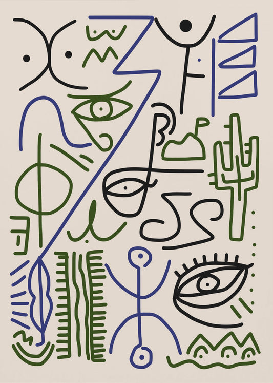 Line Art Bizarre Village Symbol | Canvas