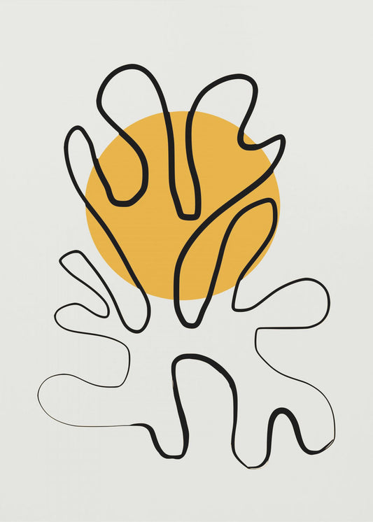 Minimalist Coral and Sun | Canvas