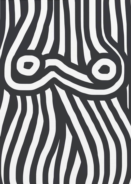Black and White Striped Nude | Poster