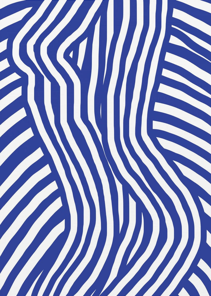 Blue and White Striped Nude | Canvas