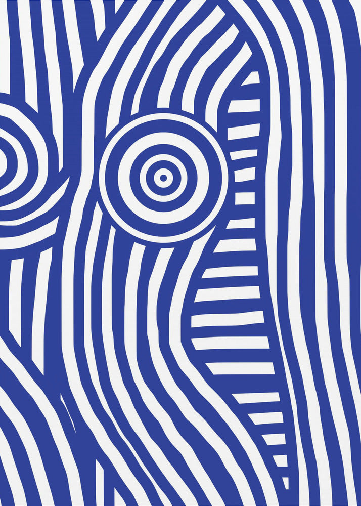Front Blue and White Striped Nude | Poster